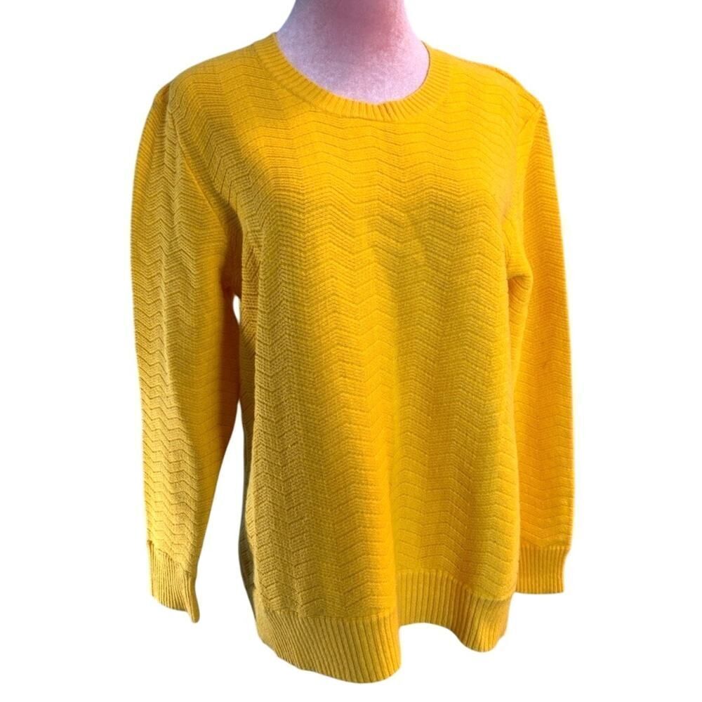 NWT GANT Rugger The Zig Zag Sweater Mango Yellow Cotton Blend Spring XL L